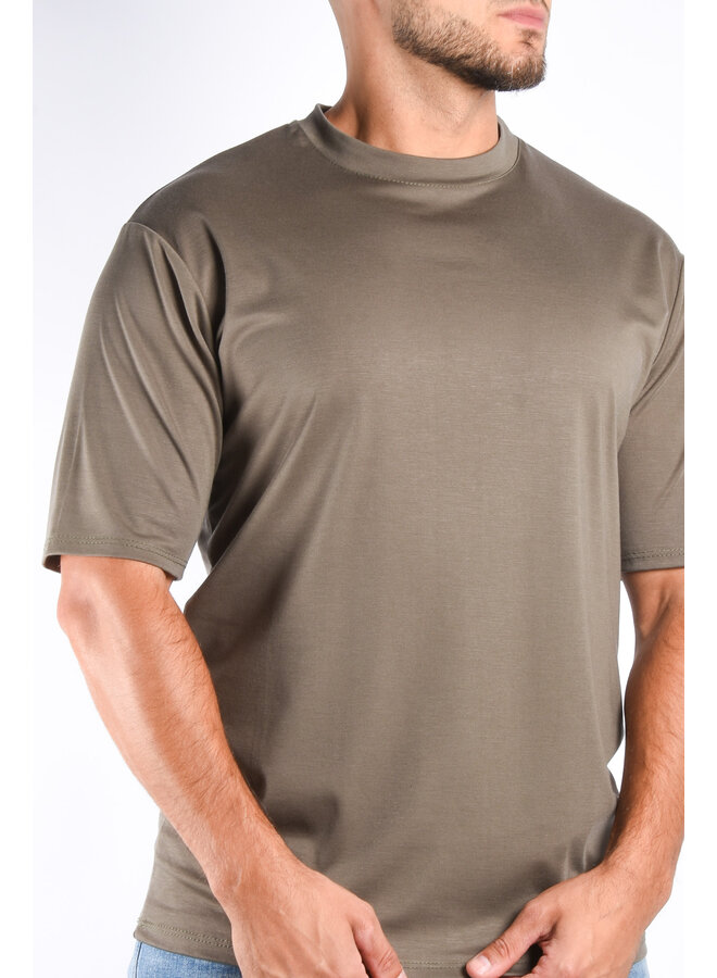 Mercerised Luxe T-shirt Khaki Green