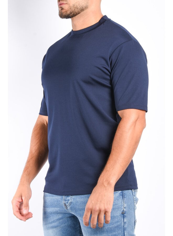 Mercerised Luxe T-shirt Navy Blue