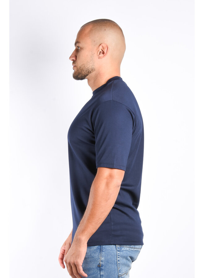 Mercerised Luxe T-shirt Navy Blue