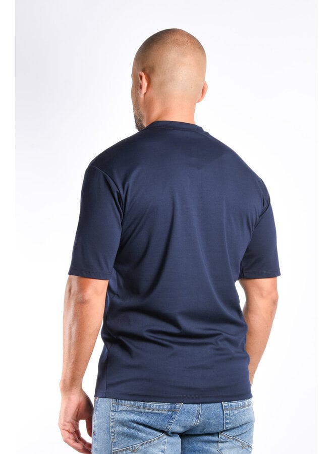 Mercerised Luxe T-shirt Navy Blue