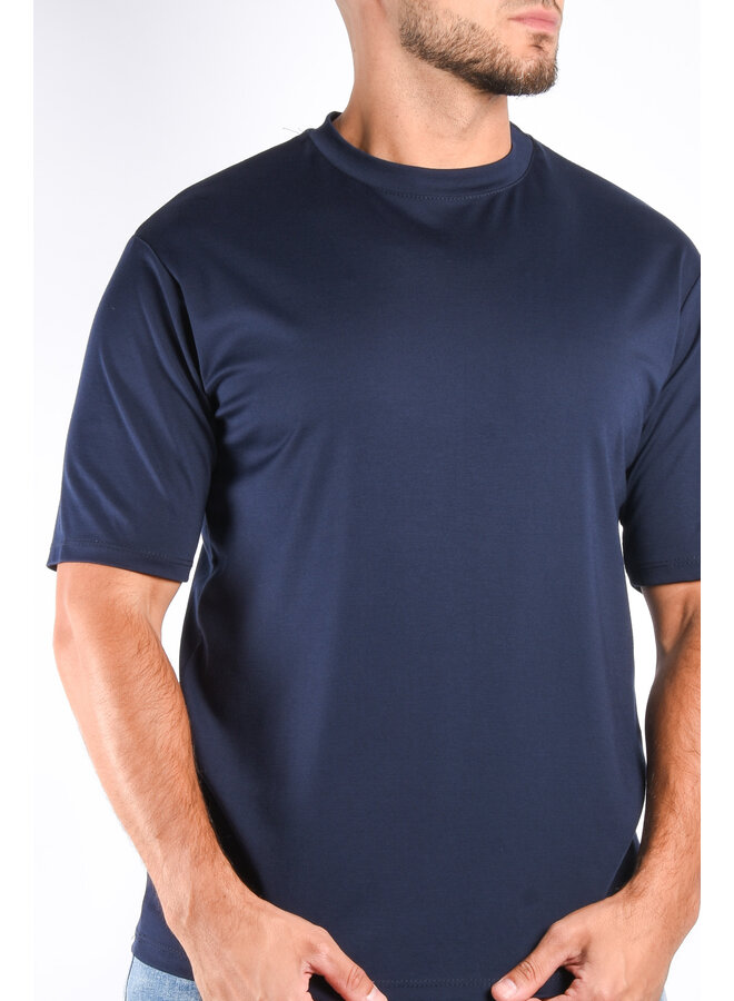 Mercerised Luxe T-shirt Navy Blue