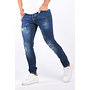 Slim Fit Stretch Jeans “Nouri” Blue Washed / Splashed