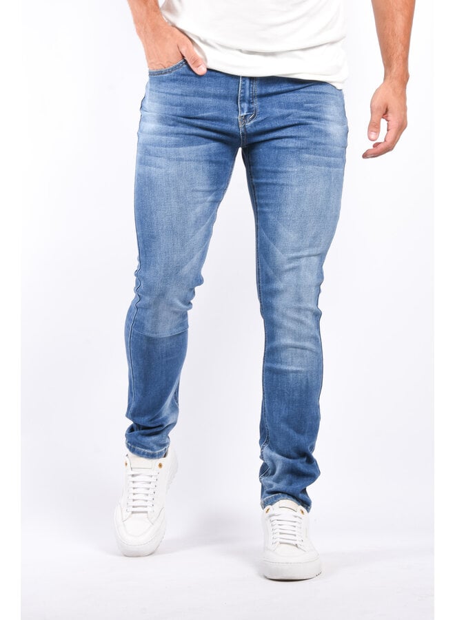 Slim Fit Stretch Jeans “Nick” Basic Blue