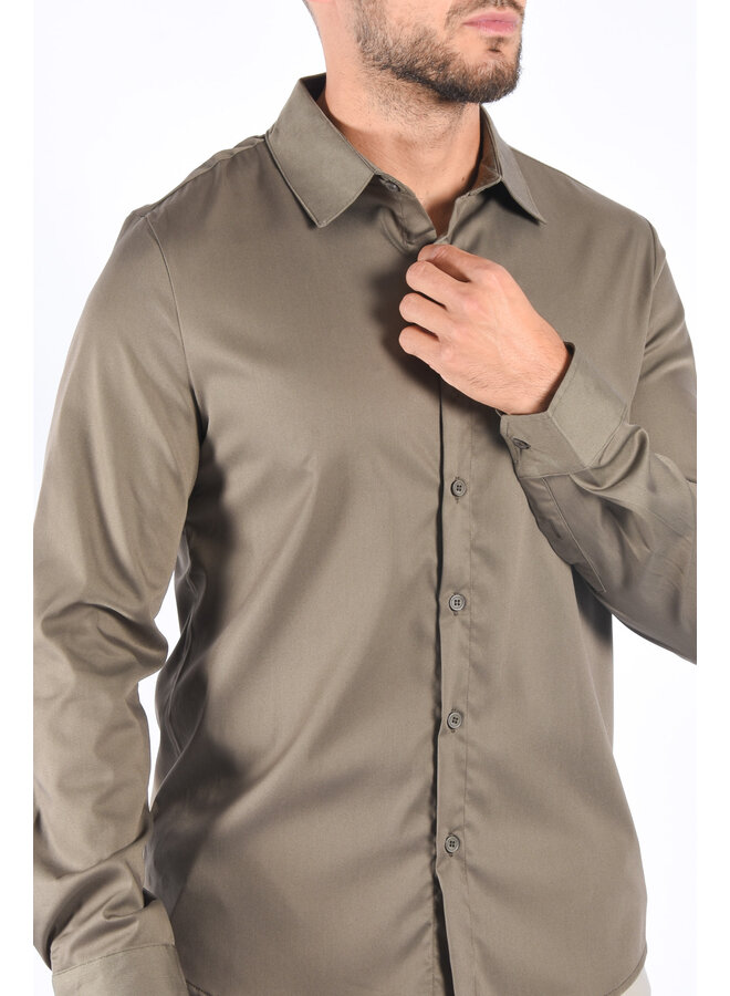 Premium Mercerised Blouse  Khaki Green