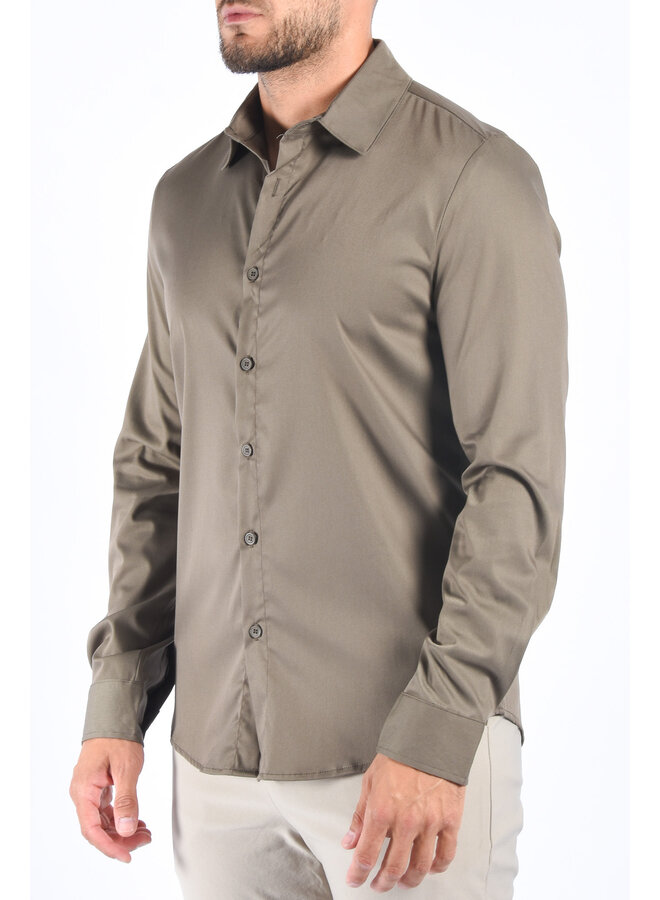 Premium Mercerised Blouse  Khaki Green