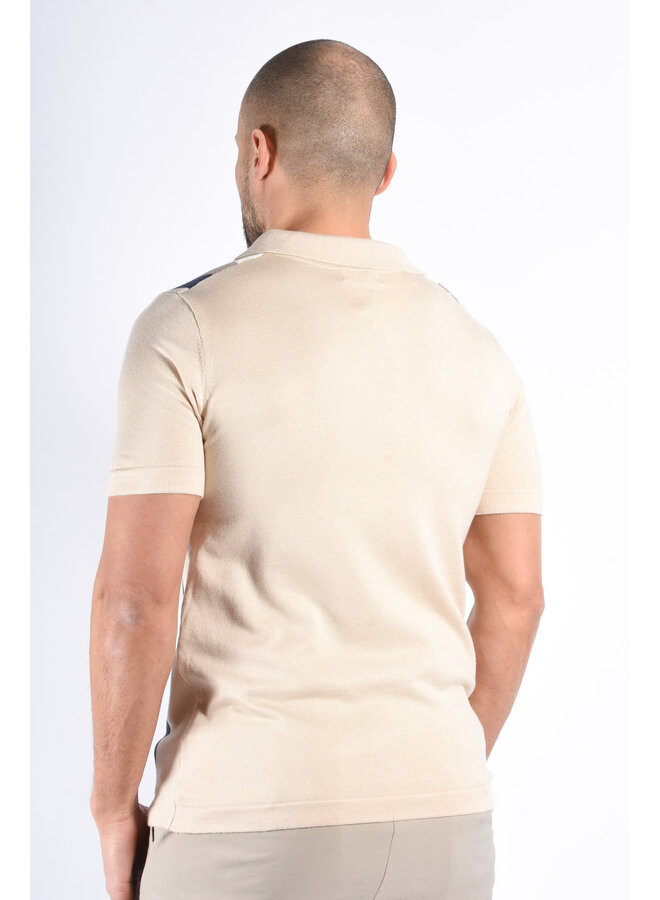 Striped Knit Polo “Cicero” Beige