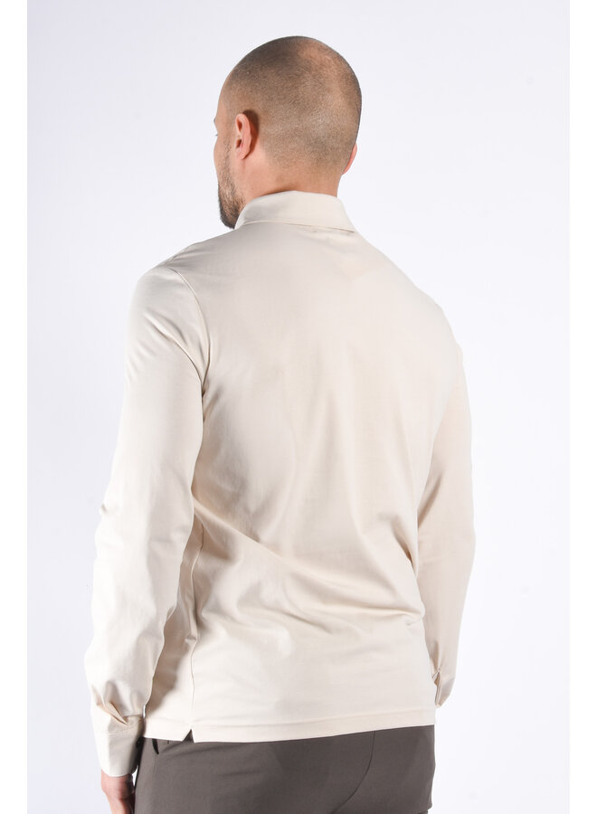 Premium Mercerised Long Sleeve Polo “Toni” Beige