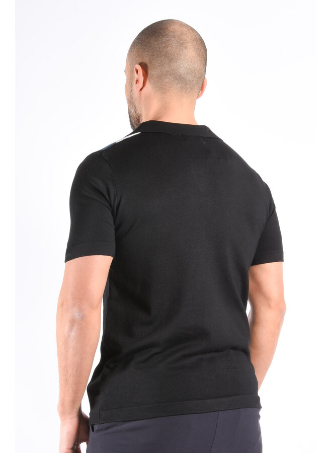 Striped Knit Polo “Cicero” Black