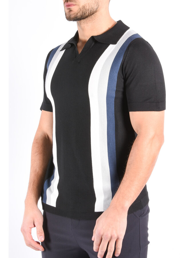 Striped Knit Polo “Cicero” Black