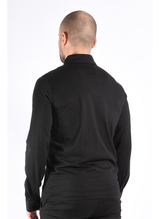 Premium Mercerised Long Sleeve Polo “Toni” Black