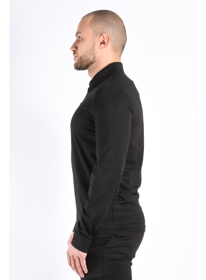Premium Mercerised Long Sleeve Polo “Toni” Black