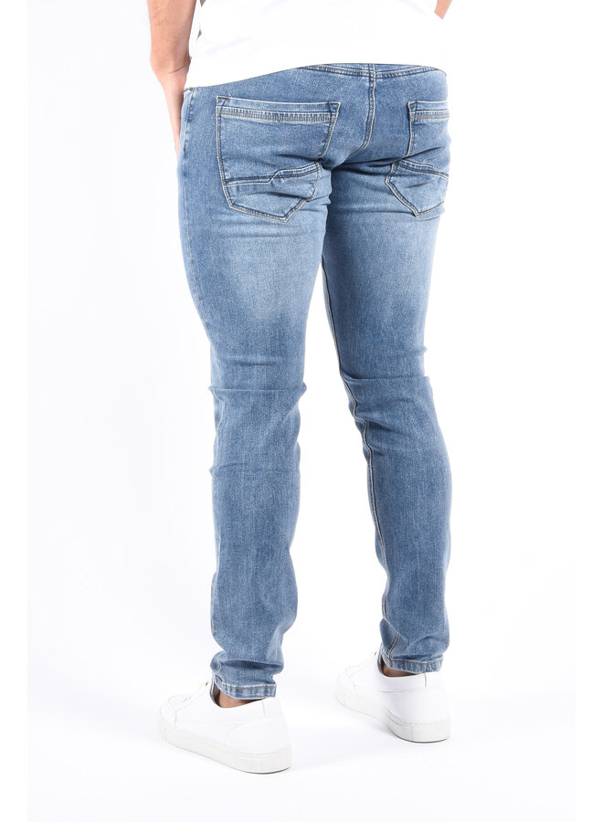 Slim Fit Stretch Jeans “Sam” Light Blue Washed