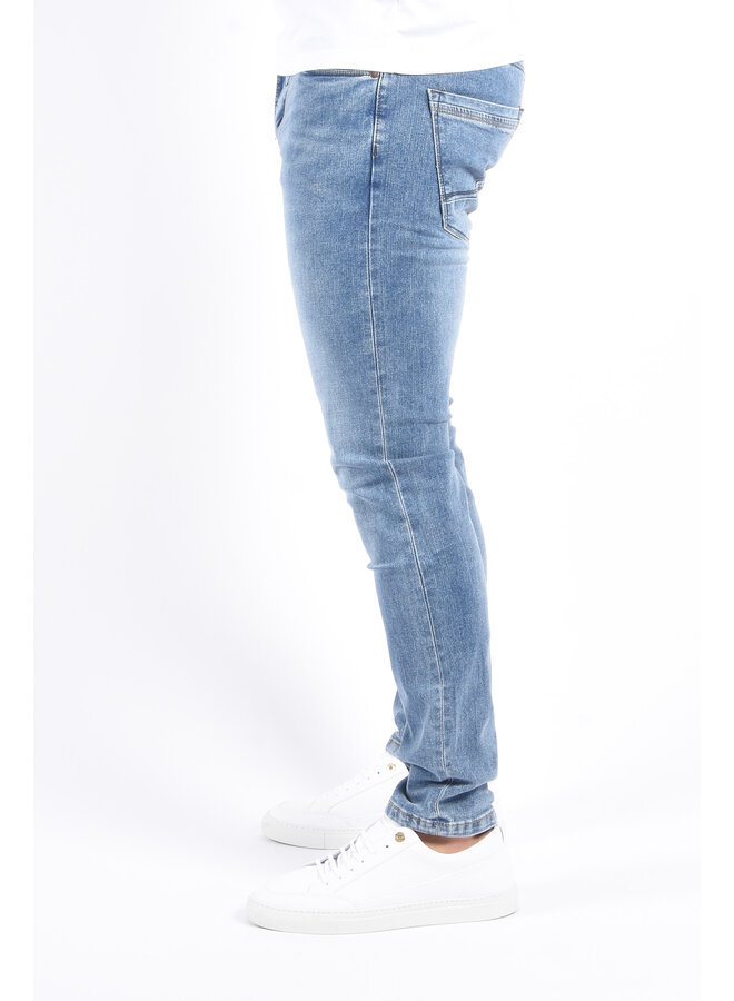 Slim Fit Stretch Jeans “Sam” Light Blue Washed