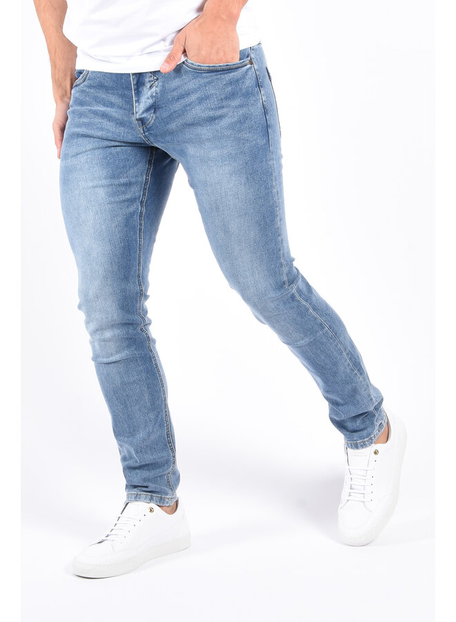 Slim Fit Stretch Jeans “Sam” Light Blue Washed