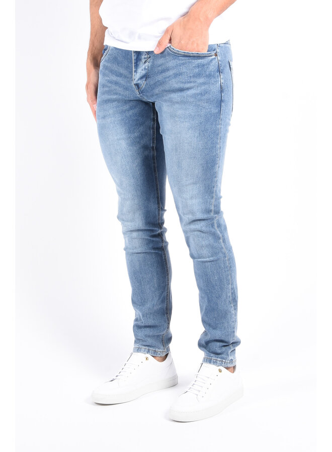 Slim Fit Stretch Jeans “Sam” Light Blue Washed