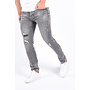 Slim Fit Stretch Jeans “Zeno” Grey Distressed