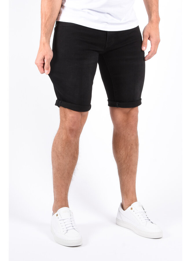Slim Fit Stretch Jeans Shorts “Lio” Black