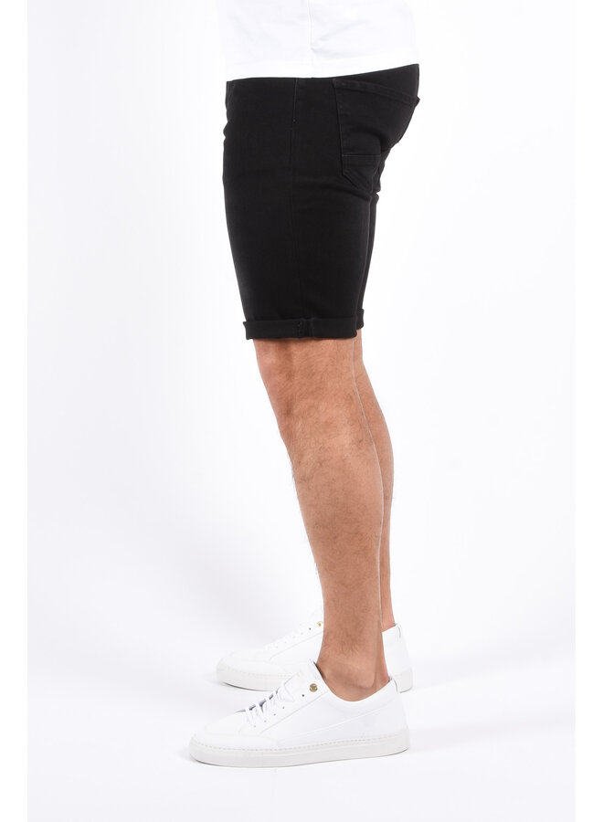 Slim Fit Stretch Jeans Shorts “Lio” Black