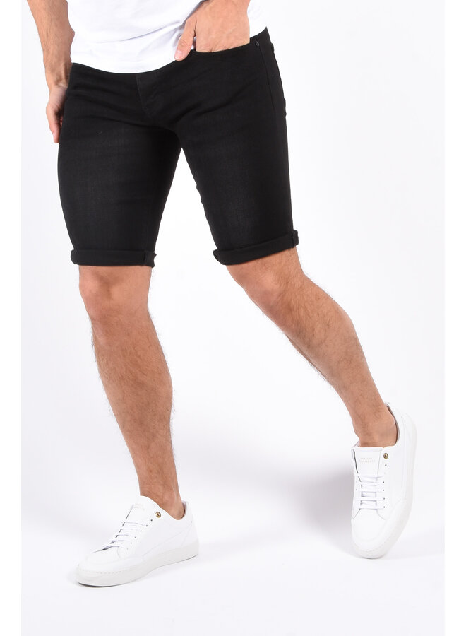 Slim Fit Stretch Jeans Shorts “Lio” Black