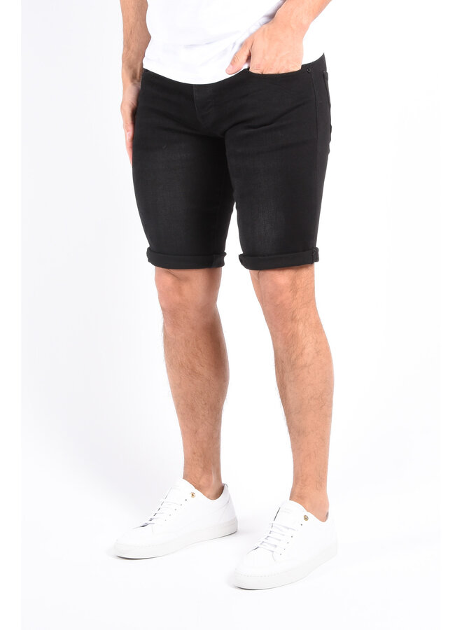 Slim Fit Stretch Jeans Shorts “Lio” Black