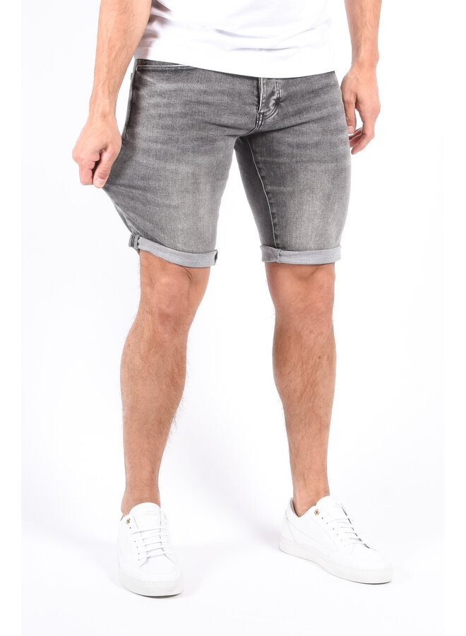 Slim Fit Stretch Jeans Shorts “Lio” Dark Grey Washed