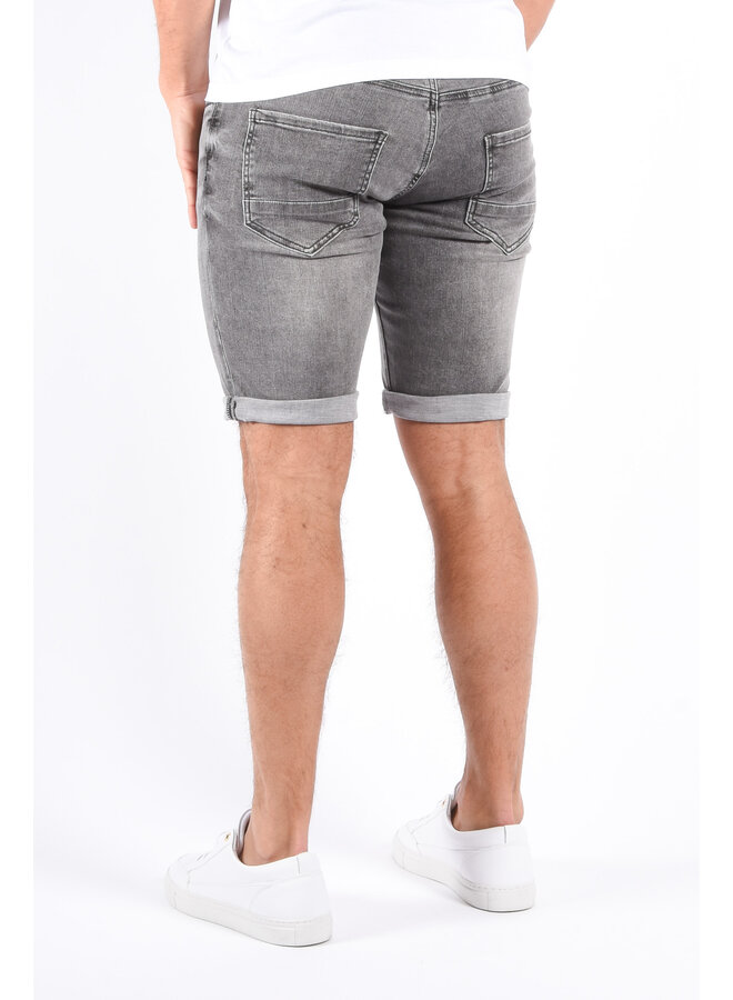 Slim Fit Stretch Jeans Shorts “Lio” Dark Grey Washed