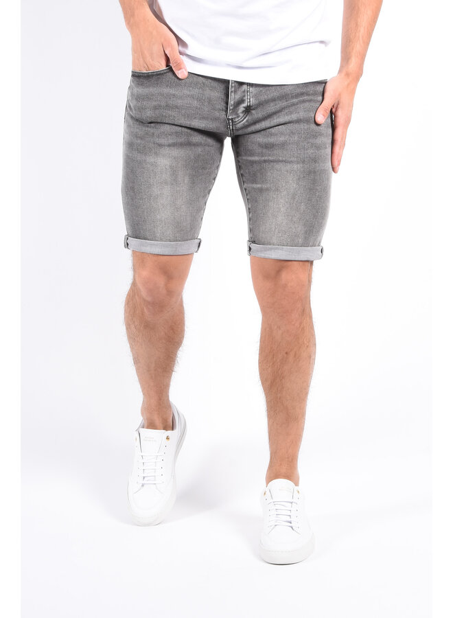 Slim Fit Stretch Jeans Shorts “Lio” Dark Grey Washed