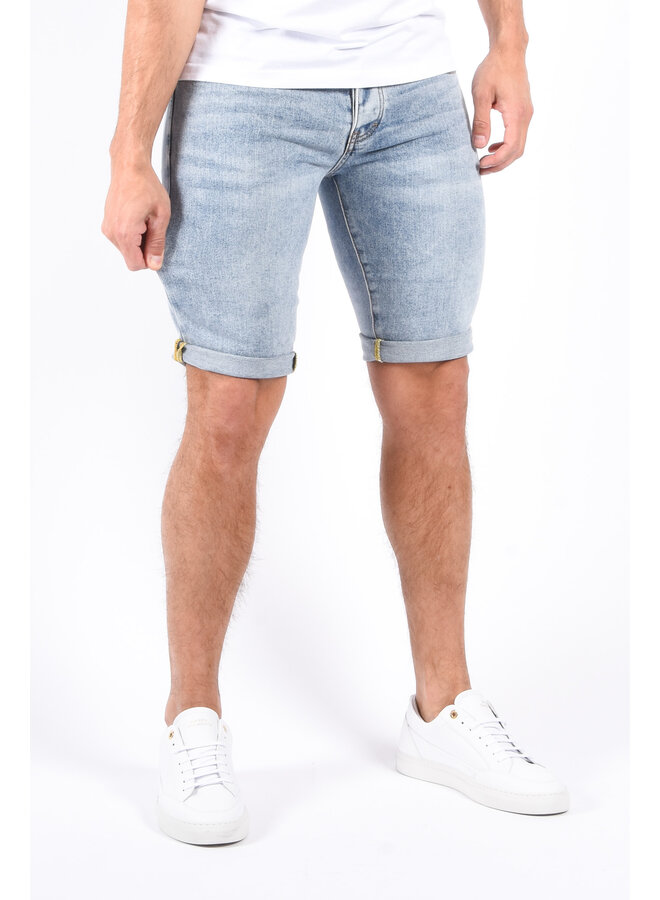 Slim Fit Stretch Jeans Shorts “Lenn” Light Blue Washed