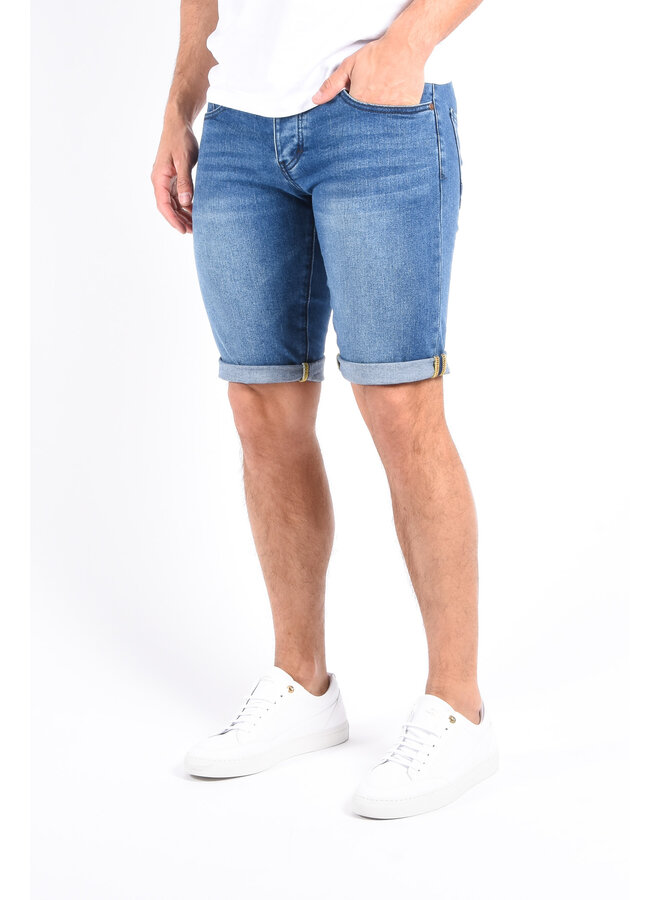 Slim Fit Stretch Jeans Shorts “Kai” Basic Blue