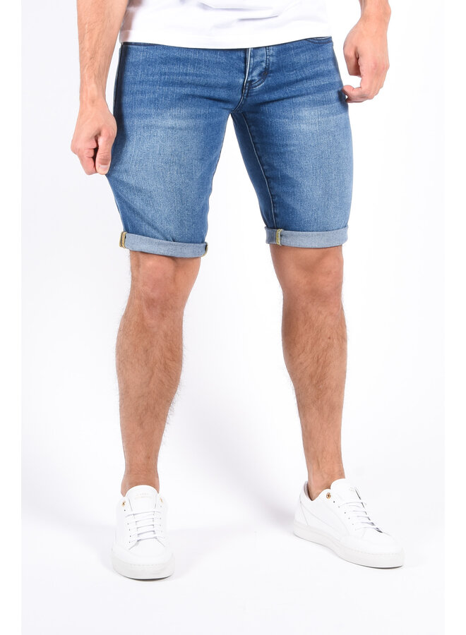 Slim Fit Stretch Jeans Shorts “Kai” Basic Blue
