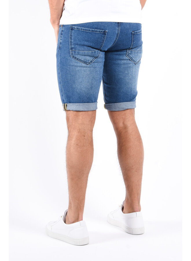 Slim Fit Stretch Jeans Shorts “Kai” Basic Blue