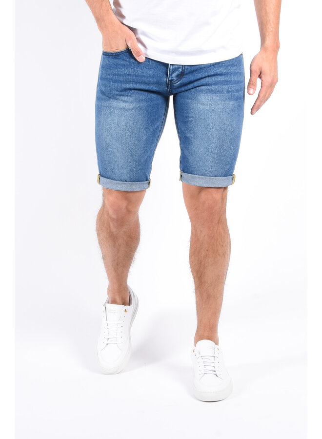 Slim Fit Stretch Jeans Shorts “Kai” Basic Blue