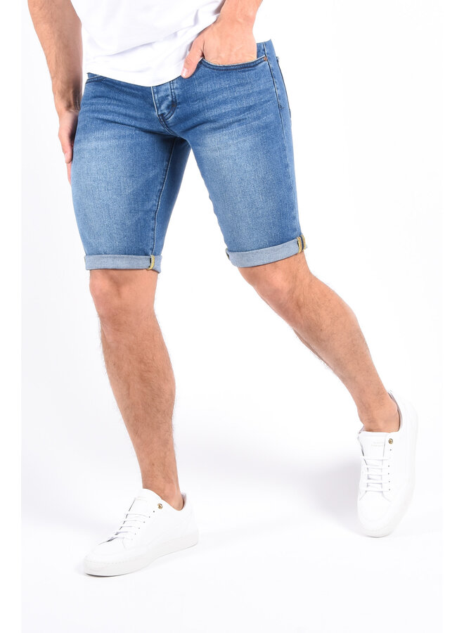 Slim Fit Stretch Jeans Shorts “Kai” Basic Blue