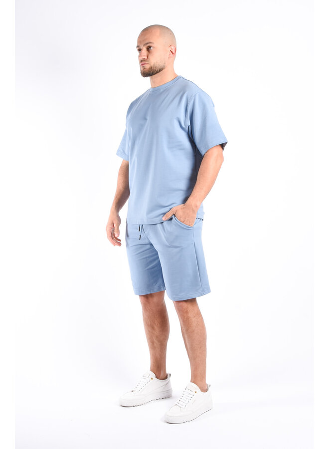 Premium Interlock Short Set “Nalo” Light Blue