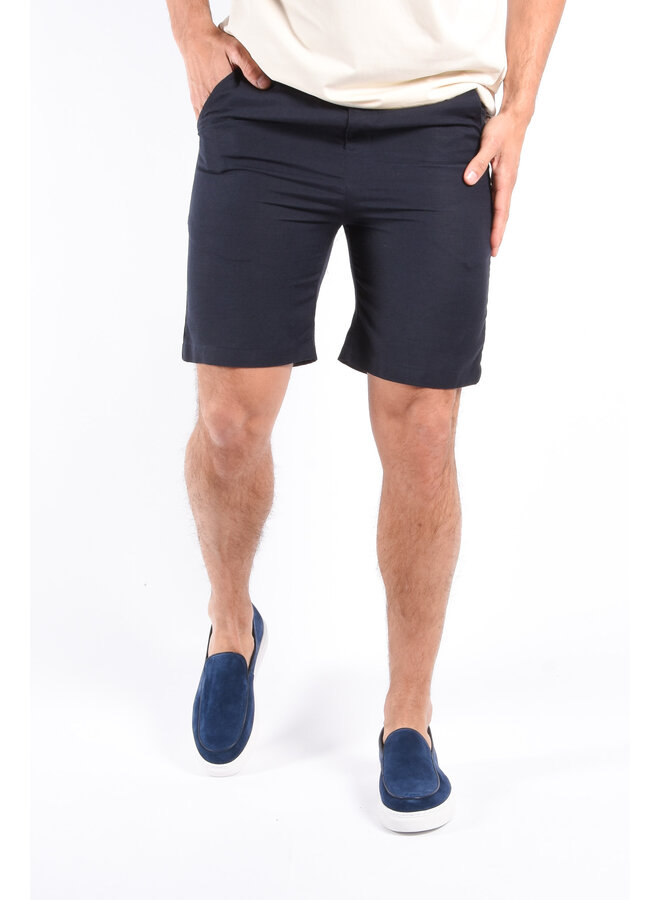 Premium Linnen Shorts “Azzaro” Navy Blue