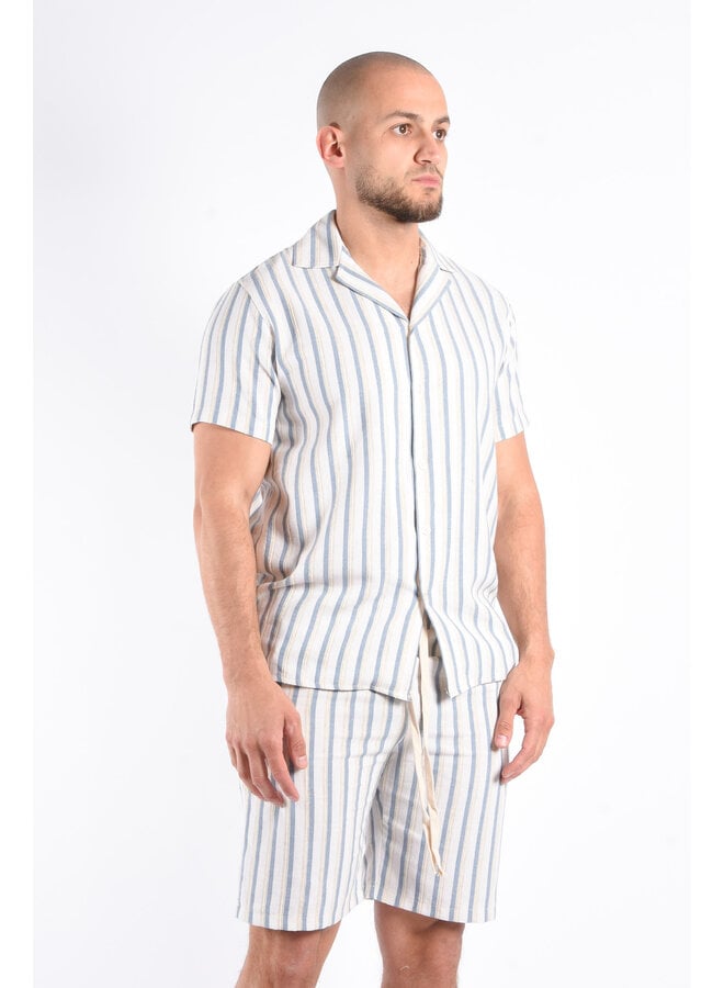 Linnen Summer Set “Tosca” Beige / Light Blue