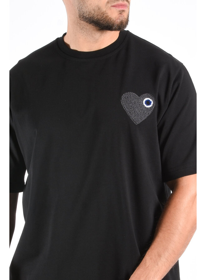 Premium Oversized T-Shirt Heart - Black
