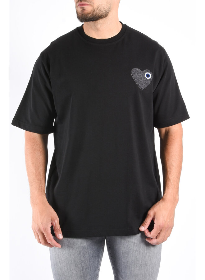 Premium Oversized T-Shirt Heart - Black