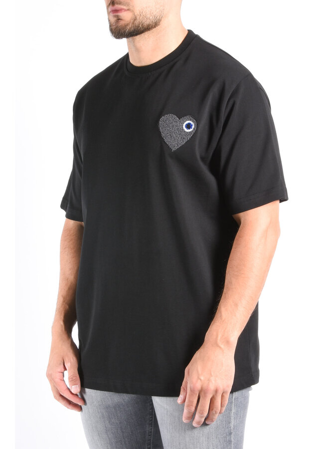 Premium Oversized T-Shirt Heart - Black