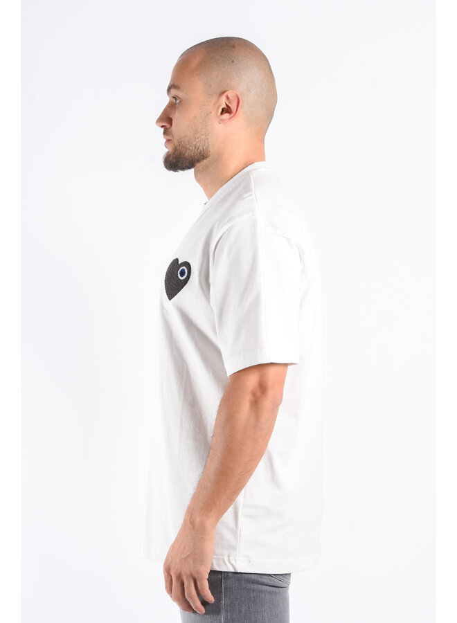 Premium Oversized T-Shirt Heart - White / Anthracite