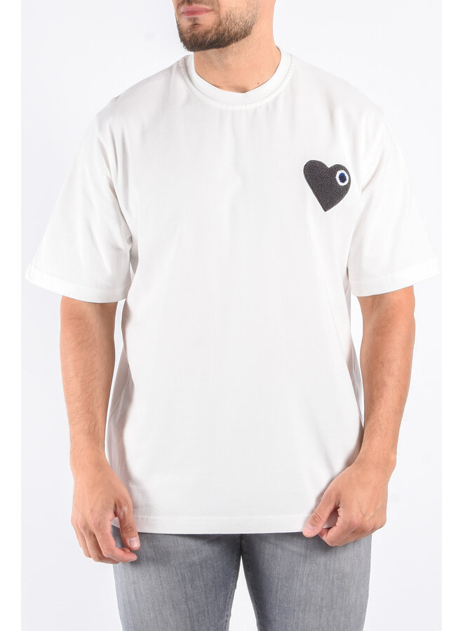 Premium Oversized T-Shirt Heart - White / Anthracite
