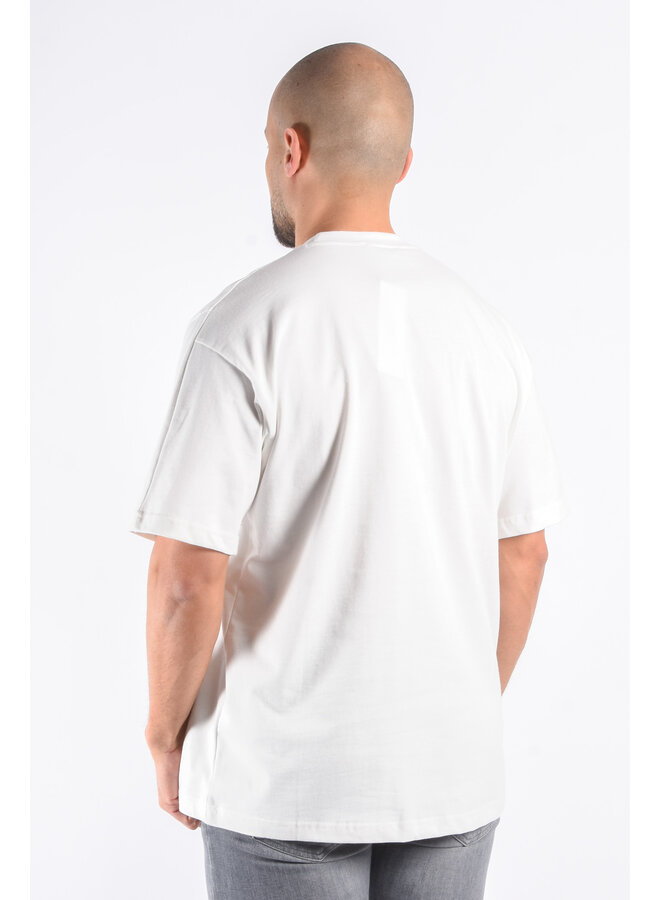 Premium Oversized T-Shirt Heart - White / Beige