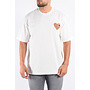 Premium Oversized T-Shirt Heart - White / Beige