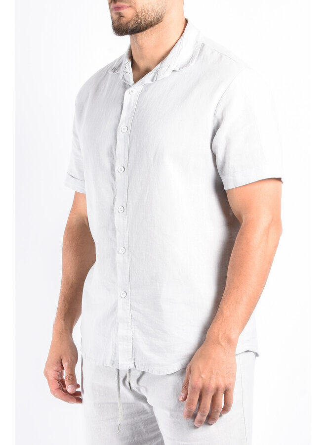 Premium Linnen Short Sleeve Shirt “Vendaro” Light Grey
