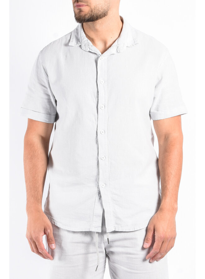 Premium Linnen Short Sleeve Shirt “Vendaro” Light Grey