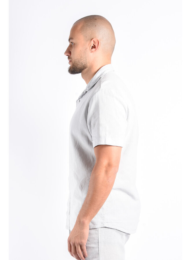 Premium Linnen Short Sleeve Shirt “Vendaro” Light Grey