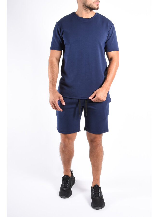 Premium Mercerised T-shirt / Shorts Set Deep Blue