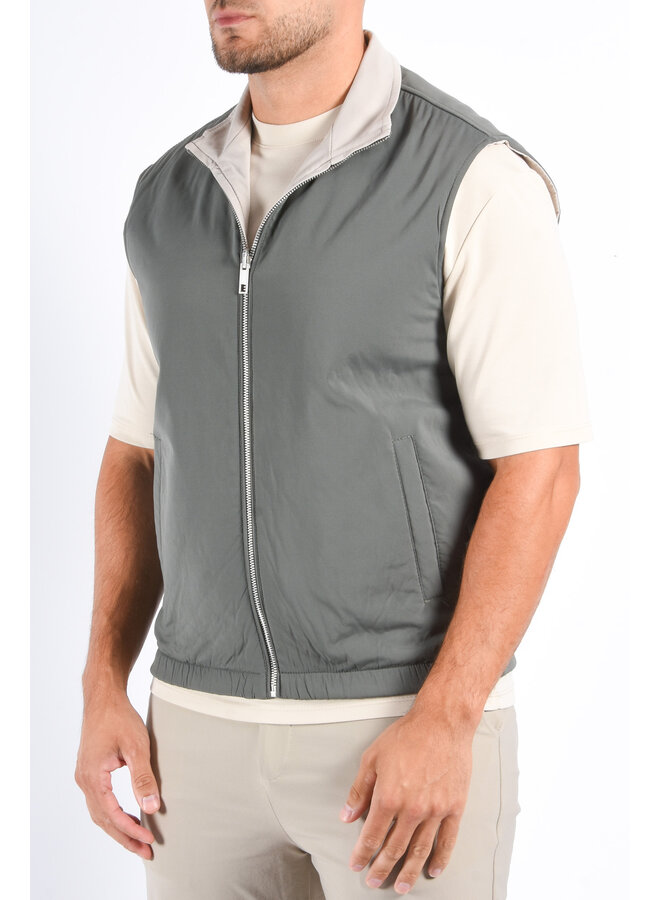 Premium Reversible Insulated Bodywarmer "Varallo" Greenish / Beige