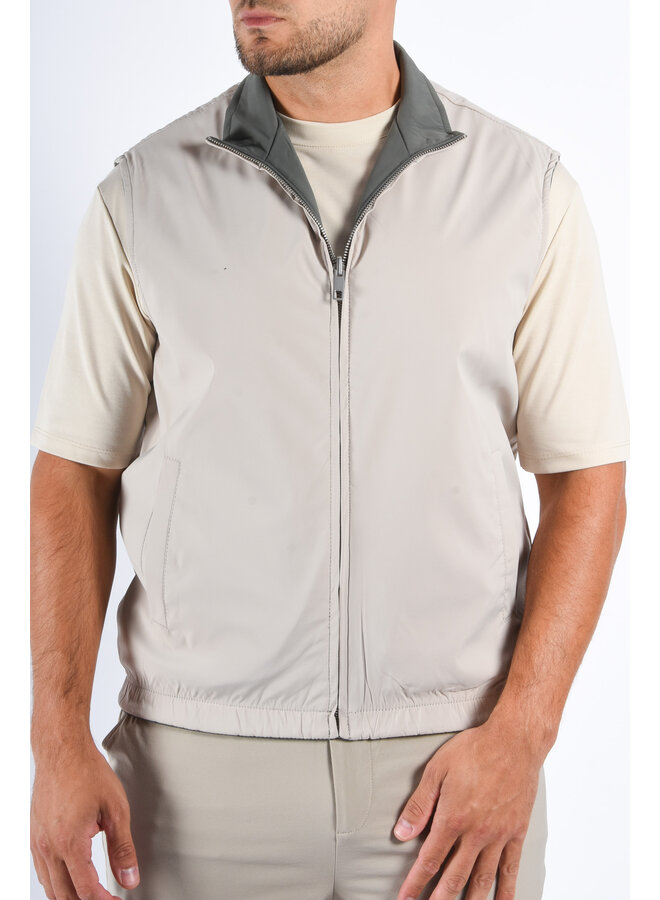 Premium Reversible Insulated Bodywarmer "Varallo" Greenish / Beige