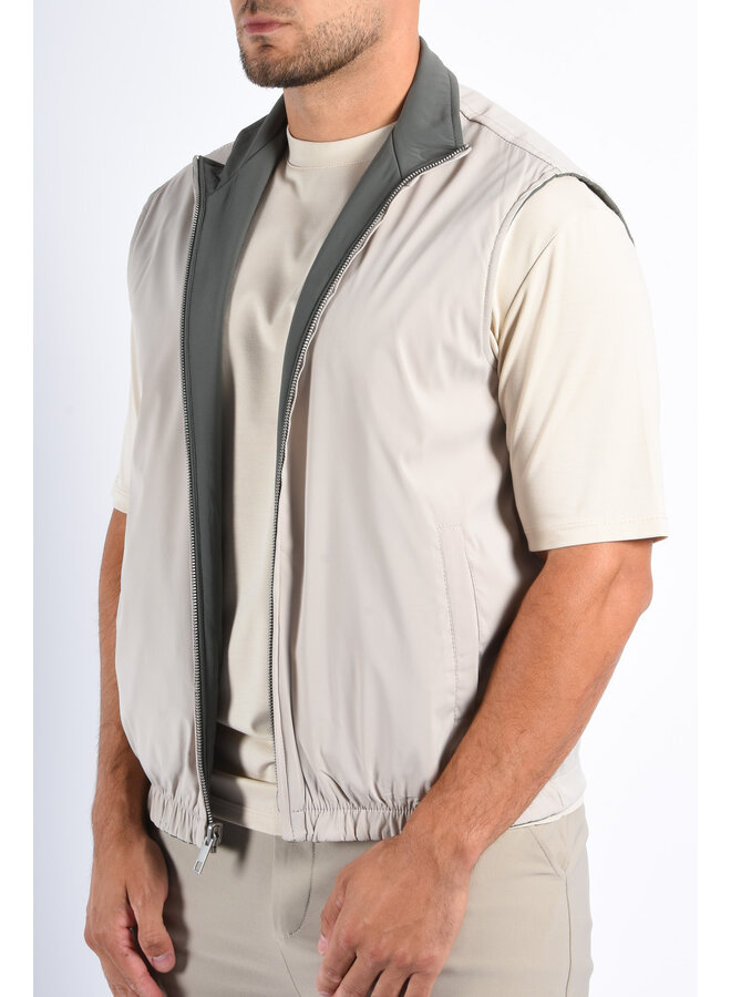 Premium Reversible Insulated Bodywarmer "Varallo" Greenish / Beige